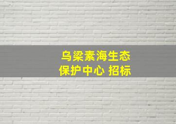 乌梁素海生态保护中心 招标